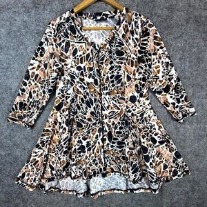Attitudes by Renee Mini Dress Womens Small Multi Animal Print Artsy Y2K Boho